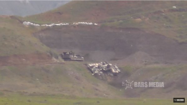 Knocked-out Azerbaijan tank in South-Eastern Karabakh