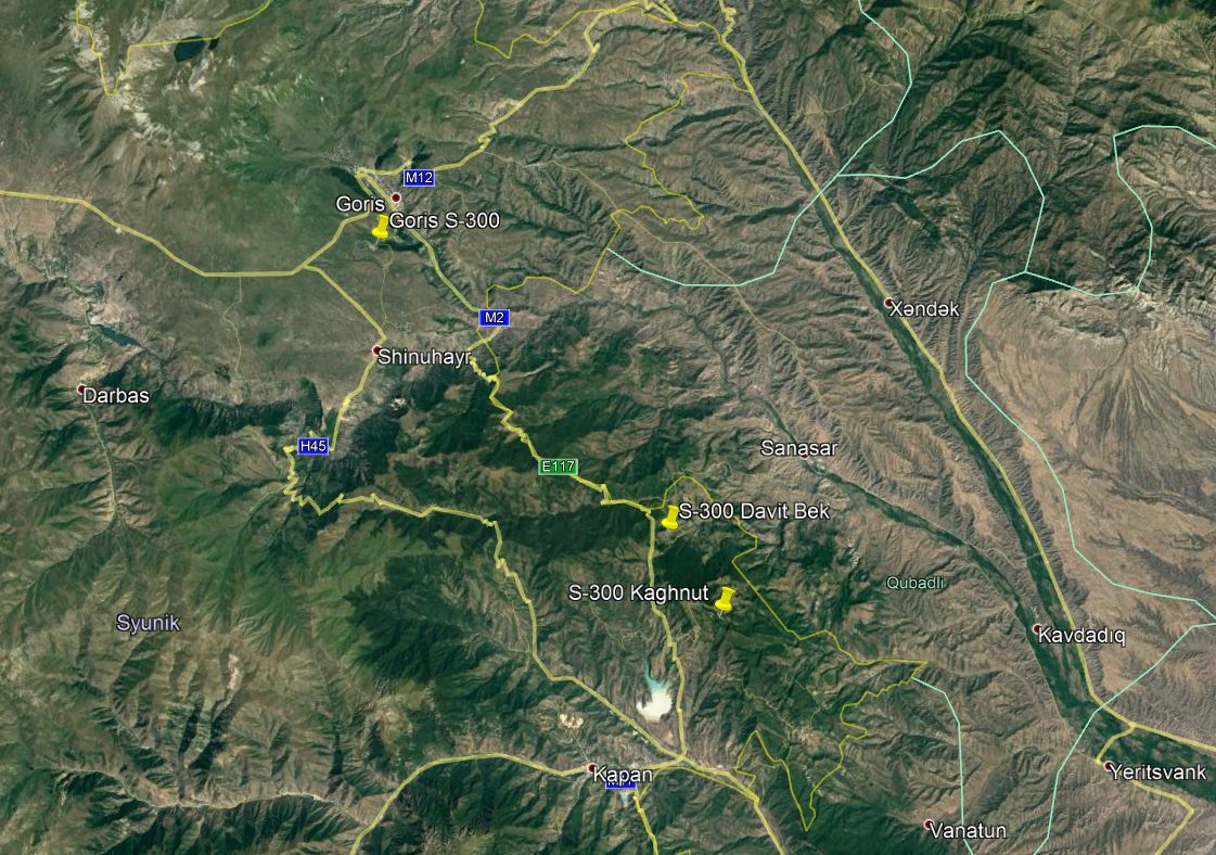 Destroyed S300 probably was displaced from previously attacked site at Kaghnut. Goris has two S300 sites