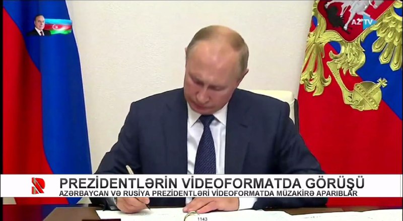 Putin and Aliyev signed a document in a video call