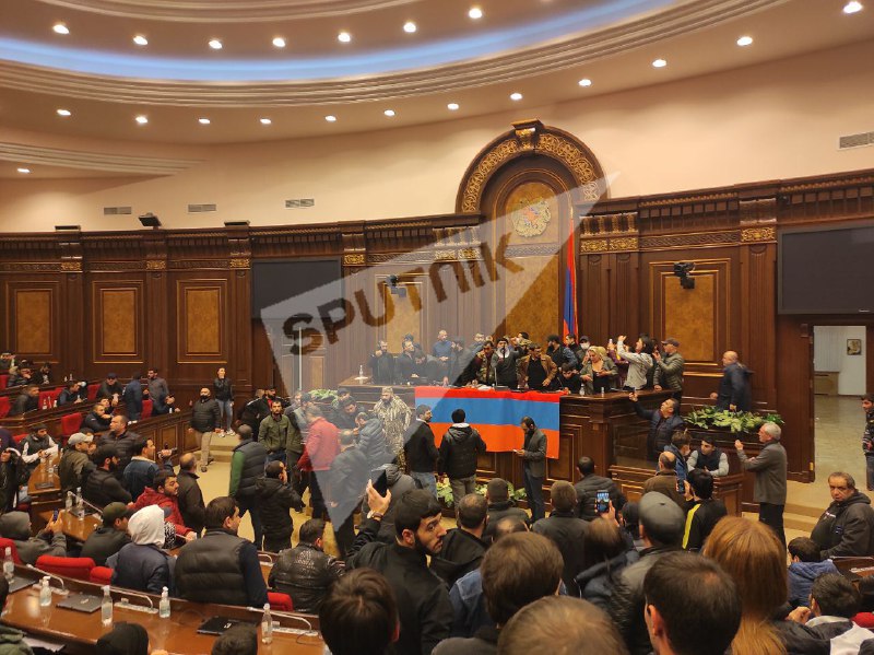 Protesters stormed the building of Armenian Parliament