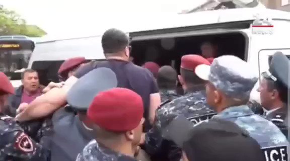 The Armenian police arrested many university students and schoolchildren as they were peacefully protesting and installing the Nagorny Karabakh flag