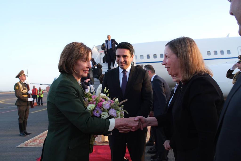 U.S. Congressional Delegation led by Speaker of the U.S. House of Representatives Nancy Pelosi arrived in Yerevan for her first visit to Armenia