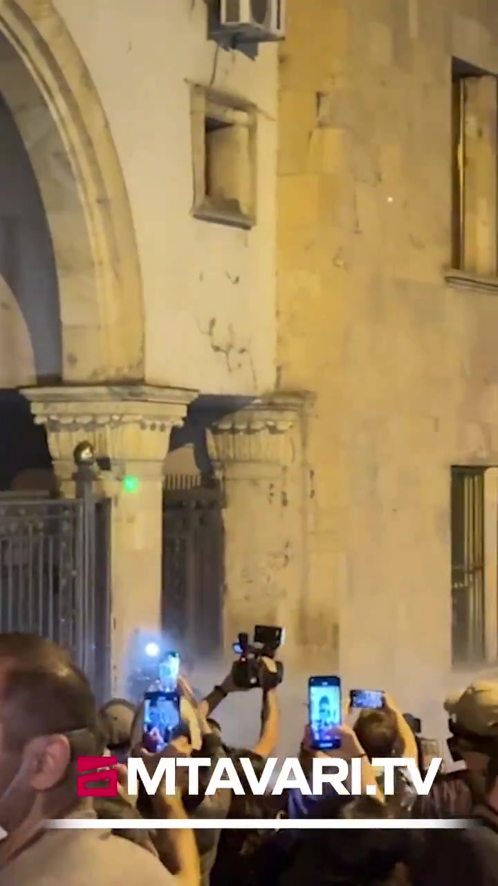 Police used water cannons against peaceful demonstrators near the Georgia parliament building