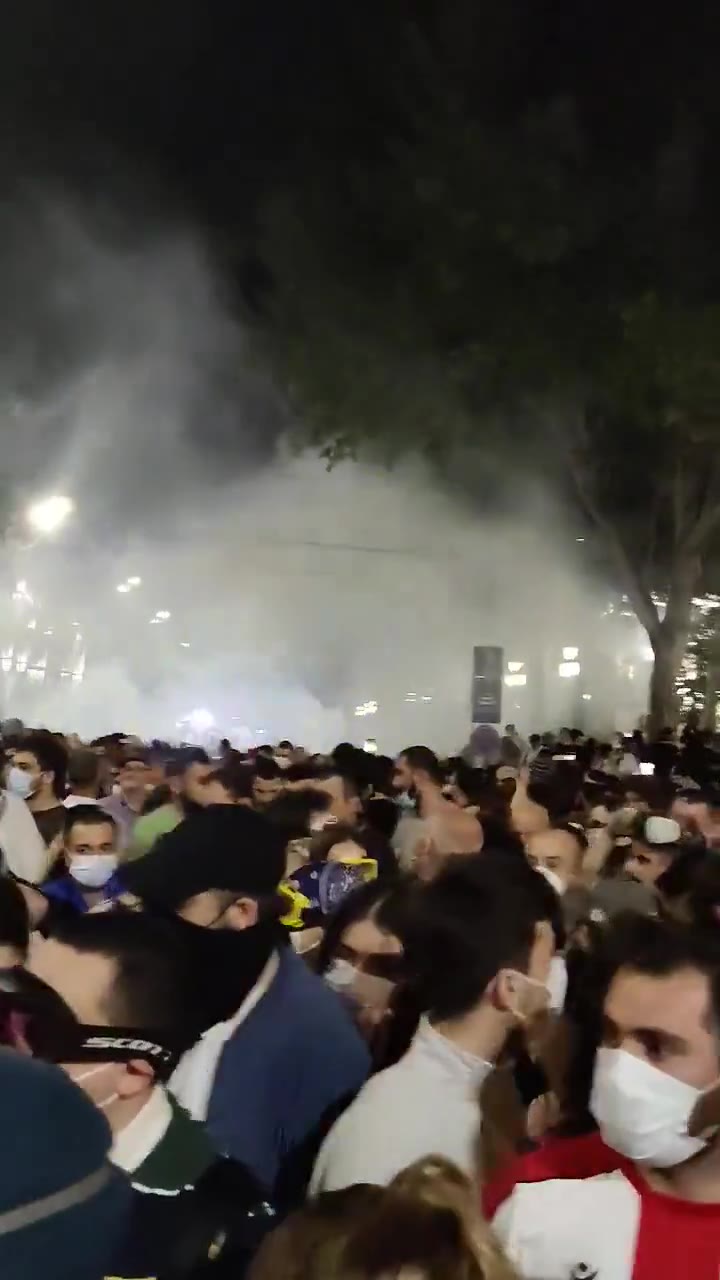 Georgian media reports indicate that protesters sustained a head injury from rubber bullets. Tear gas and pepper spray were deployed. People at Rustaveli seek refuge; however, the crowd will regroup shortly