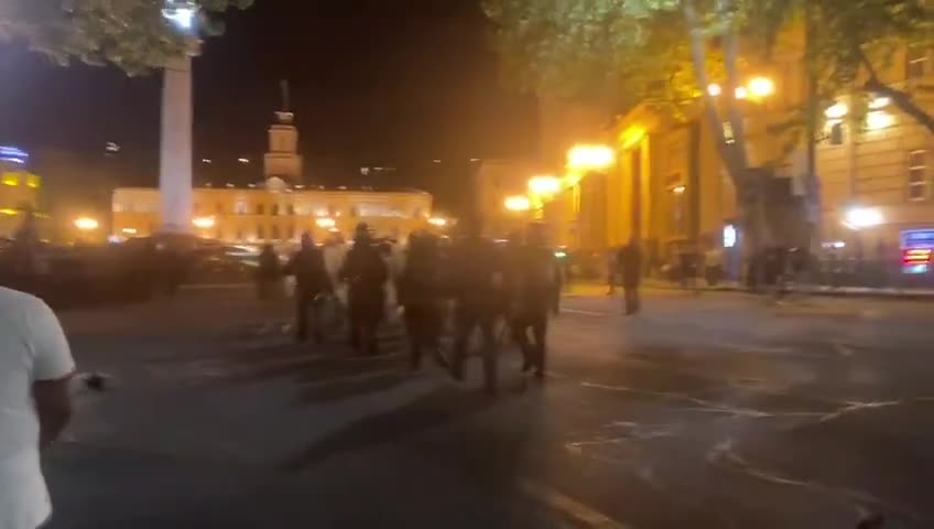 Riot police have gathered on Freedom Square and appear to be preparing to march down Rustaveli Avenue in the direction of the protesters