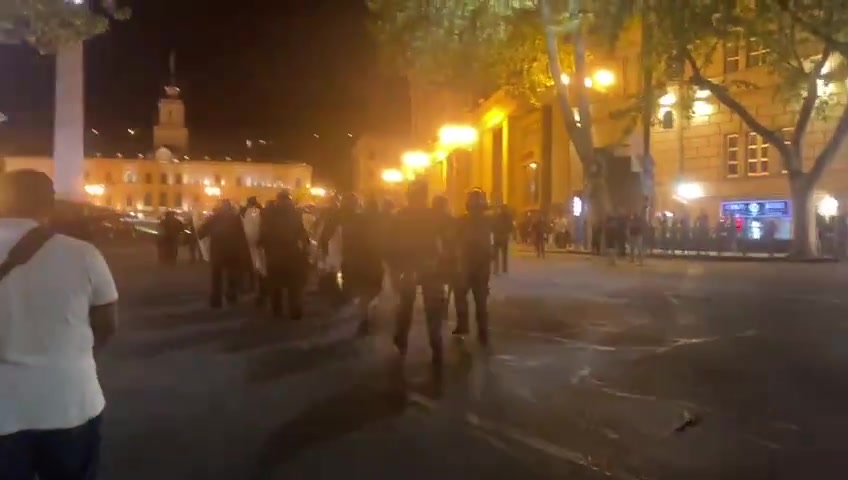 Riot police have gathered on Freedom Square and appear to be preparing to march down Rustaveli Avenue in the direction of the protesters