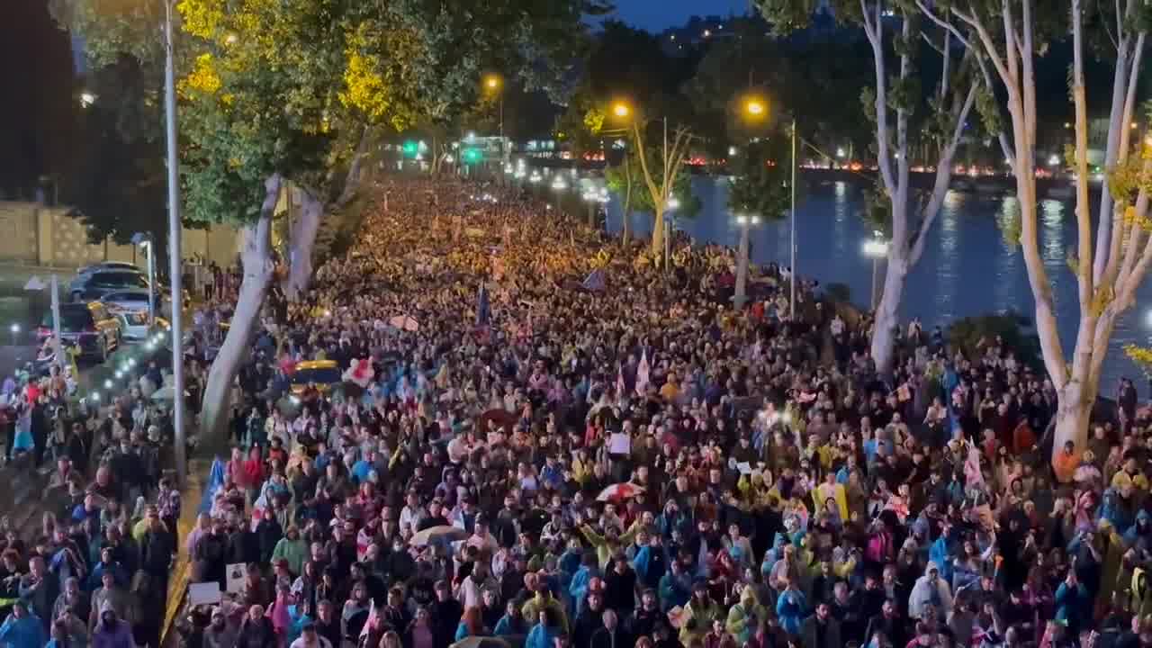 Tbilisi now. Georgians have flooded the city in what seems to be the biggest street demonstration in decades. 