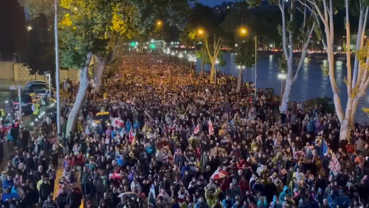 Tbilisi now. Georgians have flooded the city in what seems to be the biggest street demonstration in decades. 