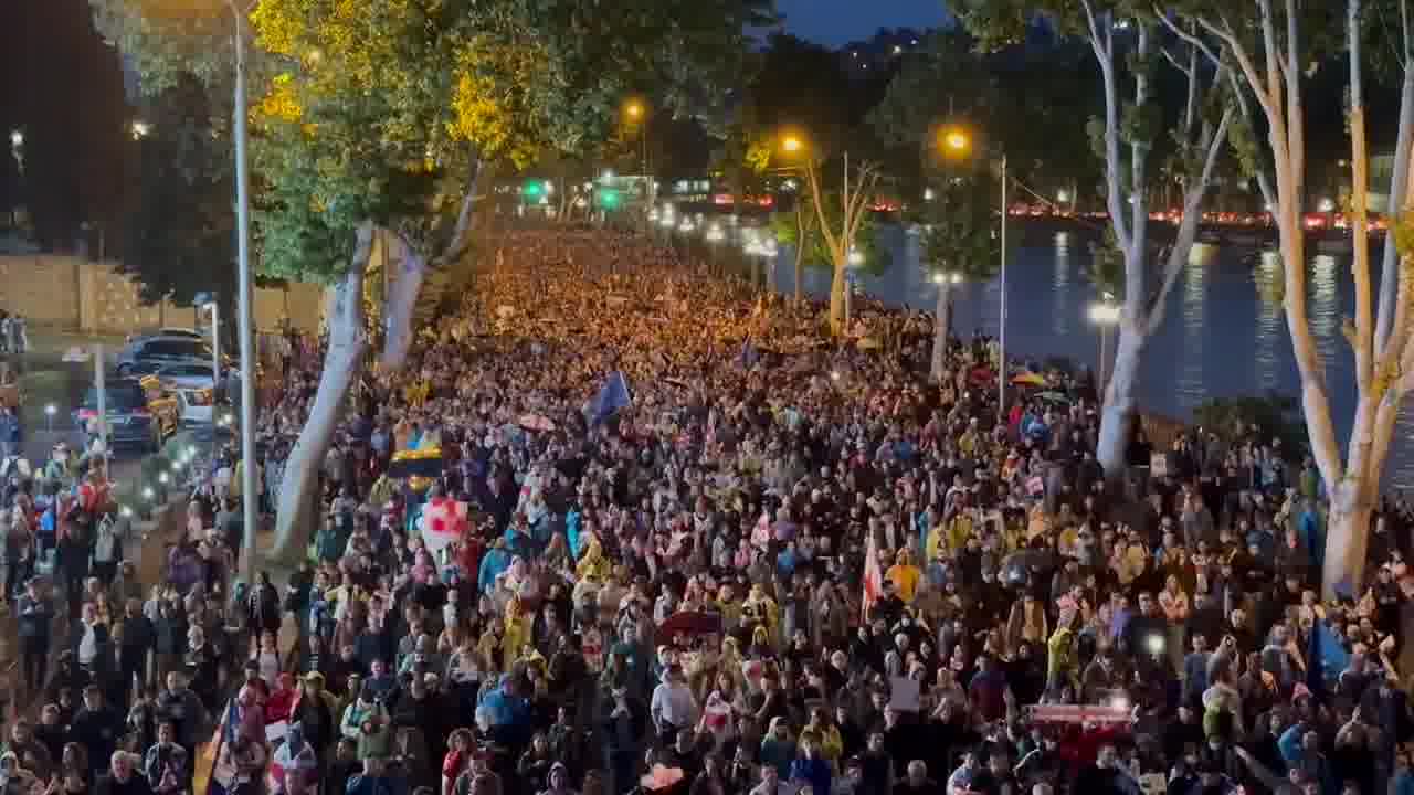 Tbilisi now. Georgians have flooded the city in what seems to be the biggest street demonstration in decades. 