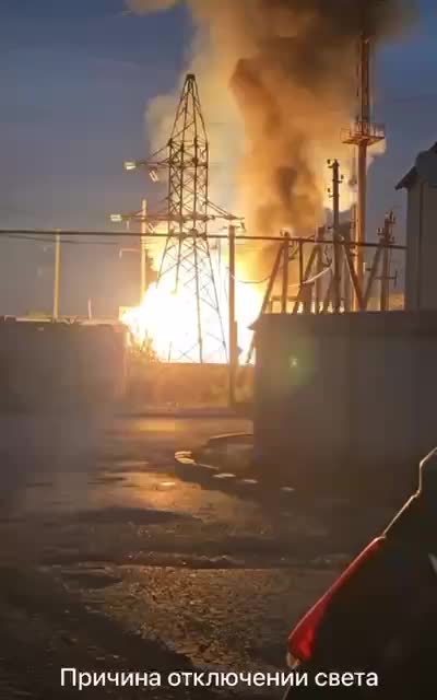 Brand in het onderstation in Khasavyurt, Dagestan