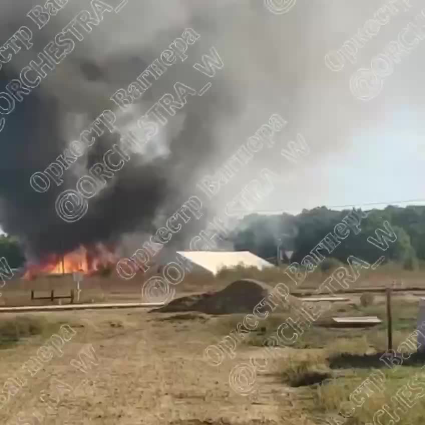 Baza wojskowa Molkino, dom byłego PMC Wagnera, płonie w Kraju Krasnodarskim w Rosji