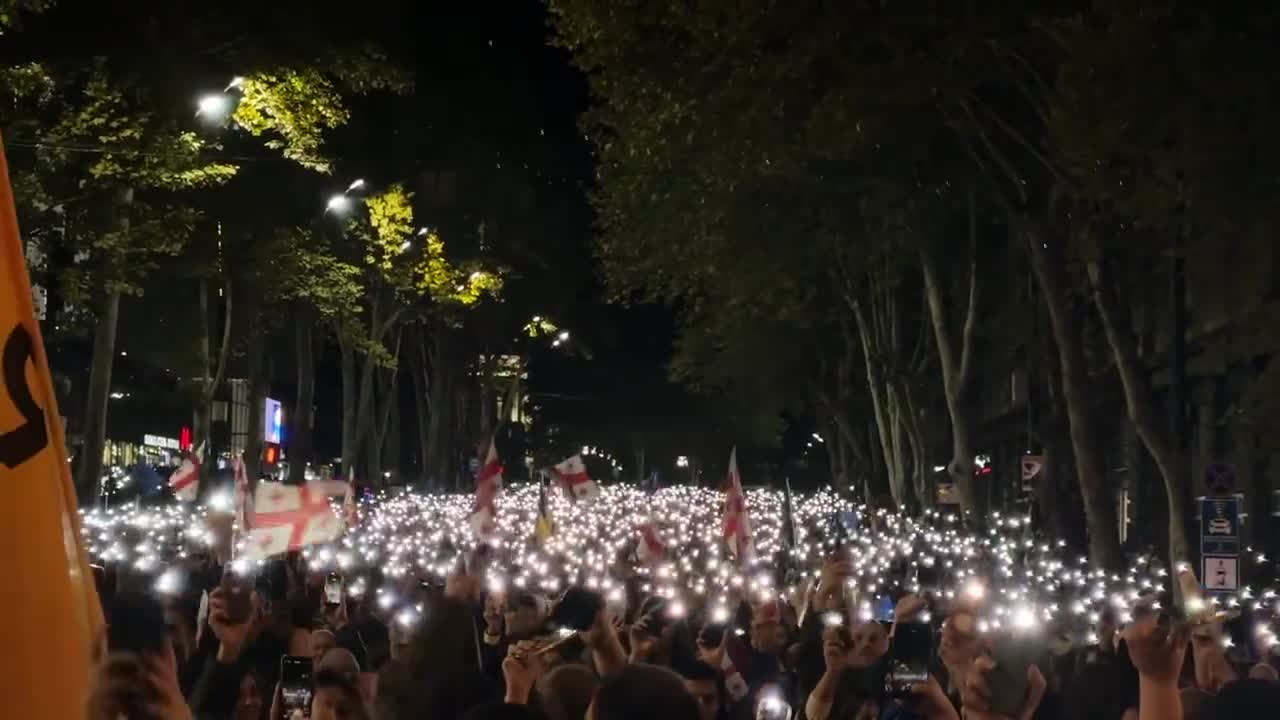 Thousands have gathered at Tbilisi's Liberty Square for the Georgia chooses the European Union demonstration happening now