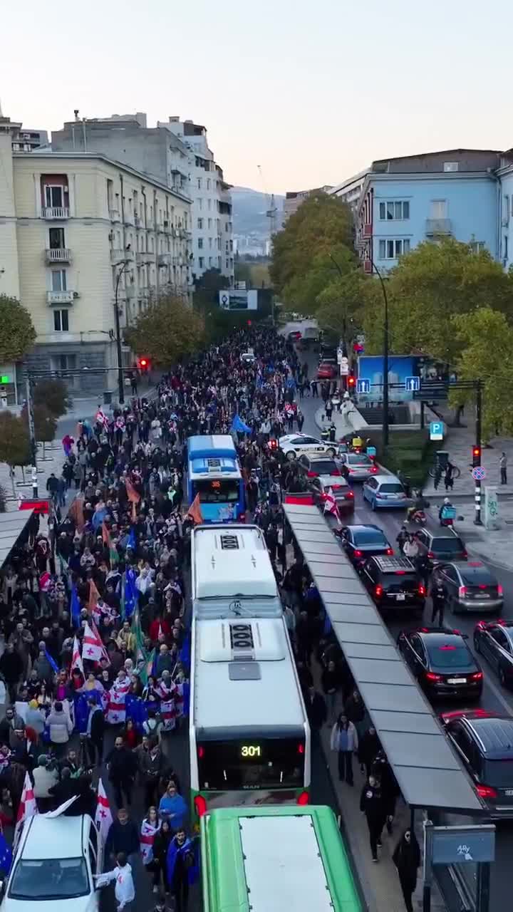 Tbilisi now: Citizens have blocked the main arteries of Georgia’s capital, protesting announced elections results as part of daily street demonstrations organised by the pro-Western opposition