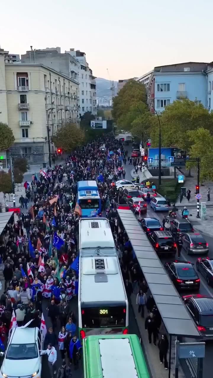 Tbilisi now: Citizens have blocked the main arteries of Georgia’s capital, protesting announced elections results as part of daily street demonstrations organised by the pro-Western opposition