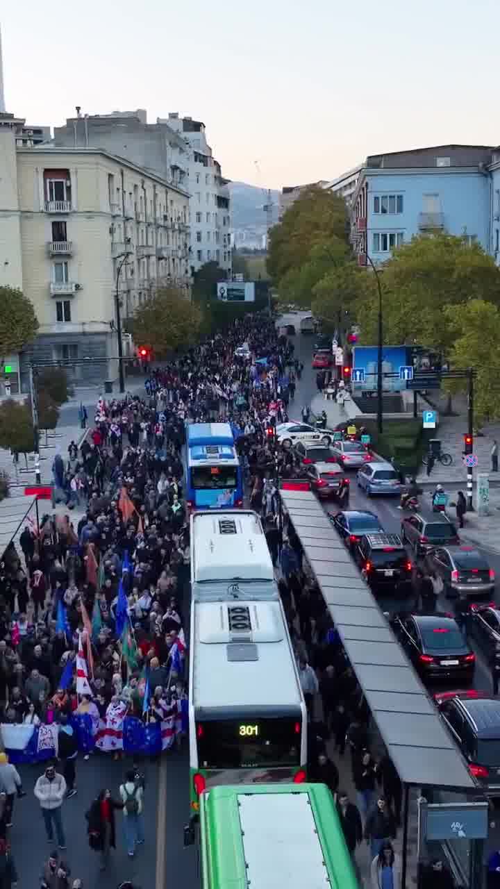 Tbilisi now: Citizens have blocked the main arteries of Georgia’s capital, protesting announced elections results as part of daily street demonstrations organised by the pro-Western opposition