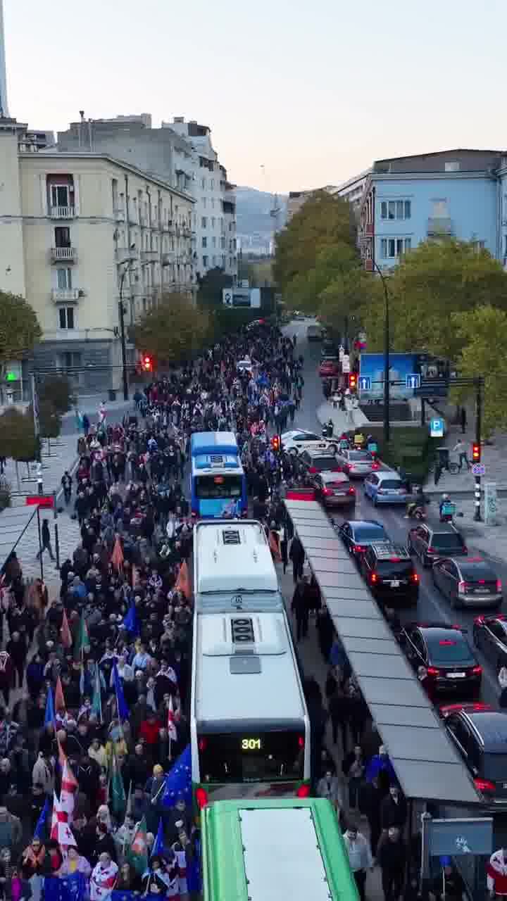 Tbilisi now: Citizens have blocked the main arteries of Georgia’s capital, protesting announced elections results as part of daily street demonstrations organised by the pro-Western opposition