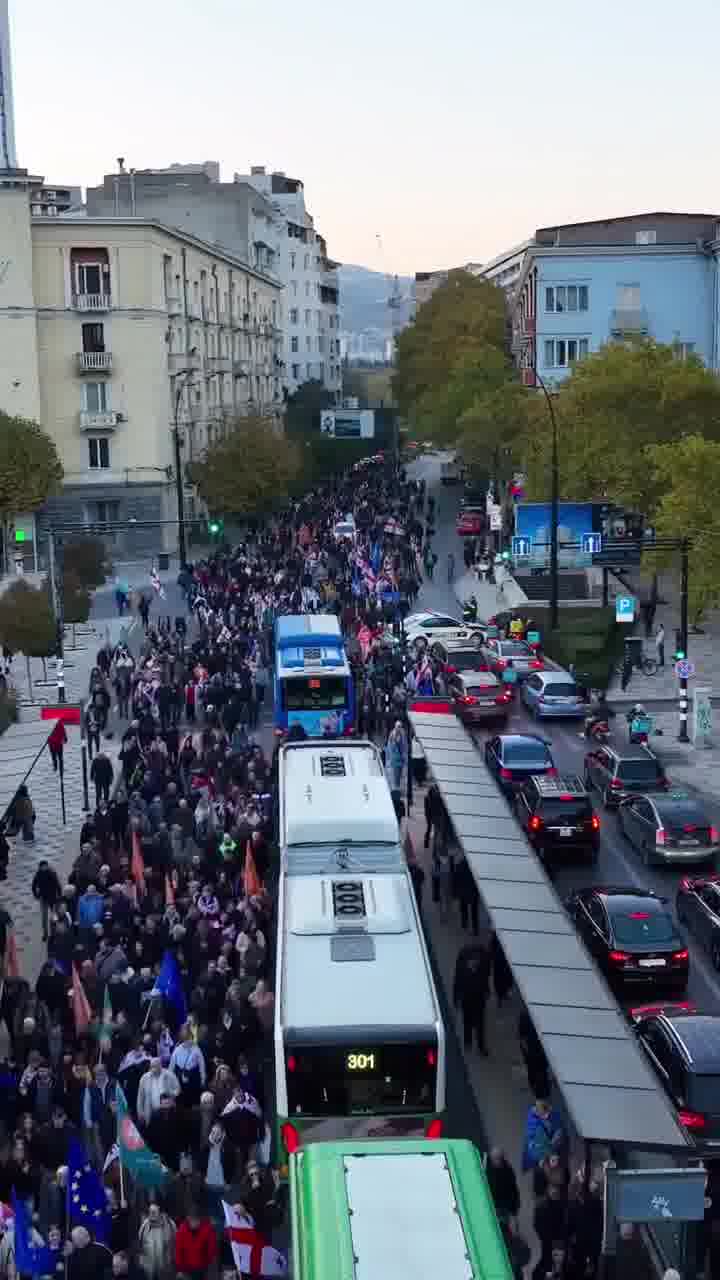 Tbilisi now: Citizens have blocked the main arteries of Georgia’s capital, protesting announced elections results as part of daily street demonstrations organised by the pro-Western opposition