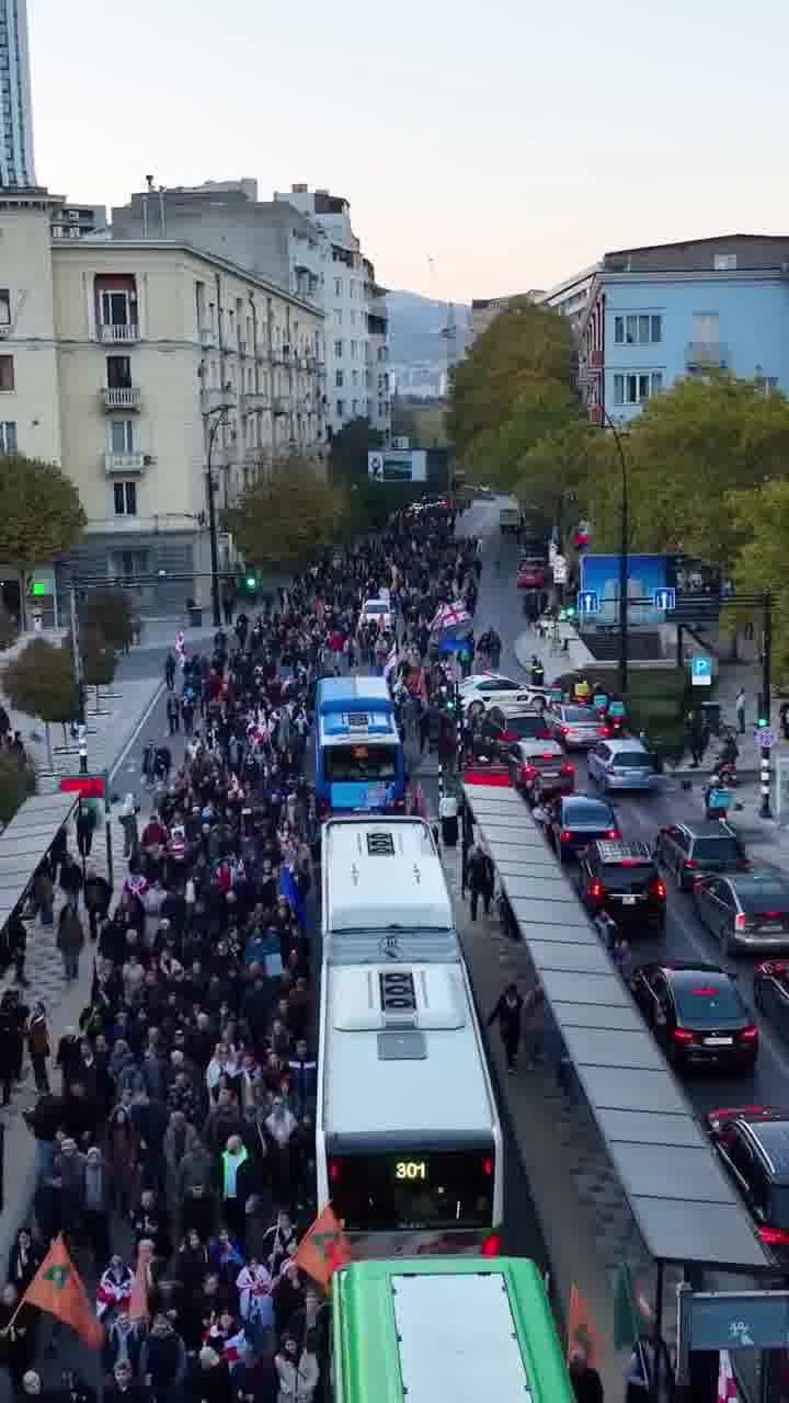 Tbilisi now: Citizens have blocked the main arteries of Georgia’s capital, protesting announced elections results as part of daily street demonstrations organised by the pro-Western opposition