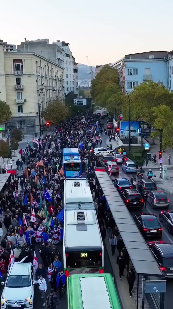 Tbilisi now: Citizens have blocked the main arteries of Georgia’s capital, protesting announced elections results as part of daily street demonstrations organised by the pro-Western opposition