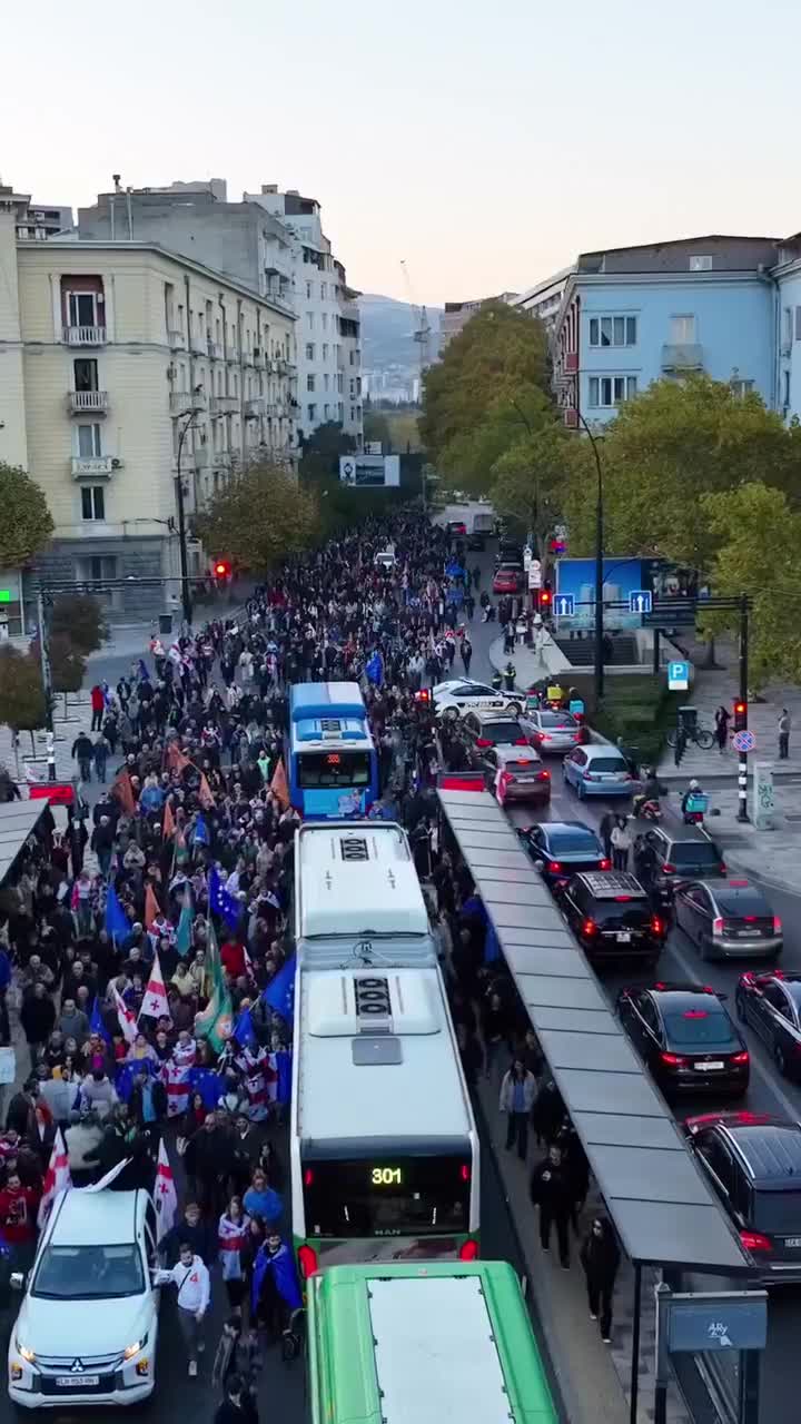 Tbilisi now: Citizens have blocked the main arteries of Georgia’s capital, protesting announced elections results as part of daily street demonstrations organised by the pro-Western opposition