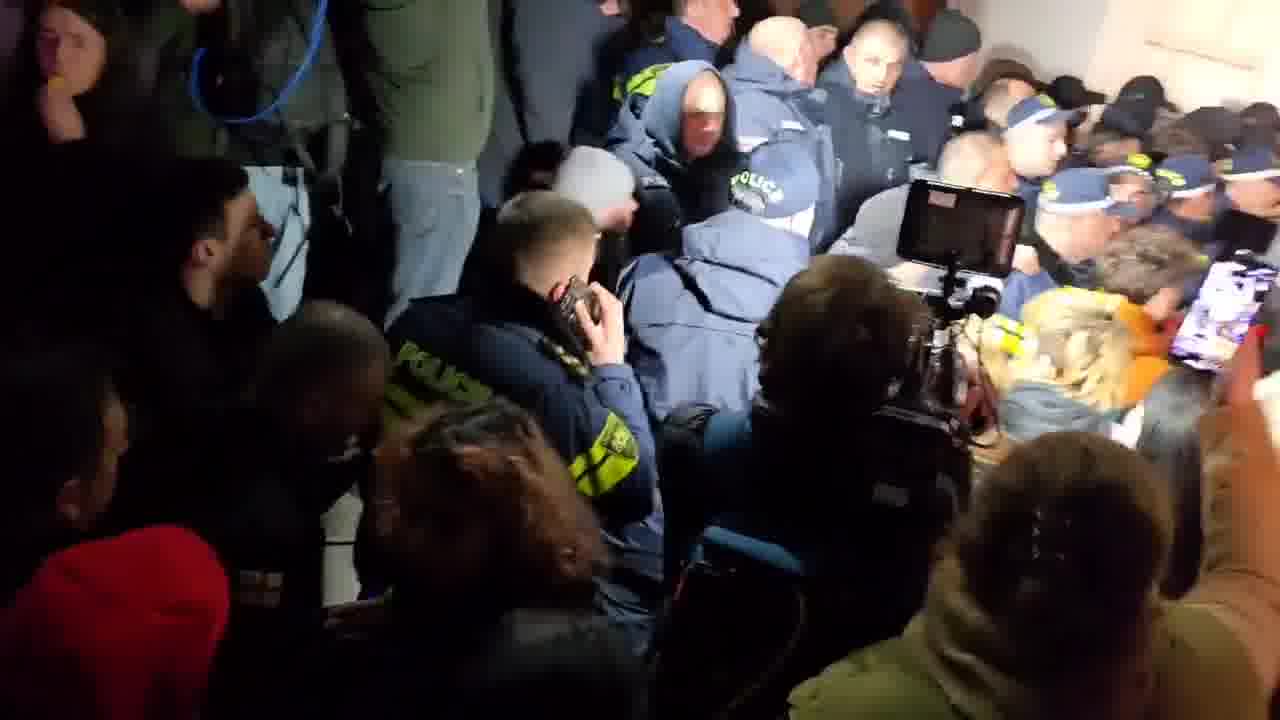 Protesters in Tbilisi have joined a group of students attempting to enter Tbilisi State University to conduct a sit-in against the falsification of October’s parliamentary elections. The situation remains tense as protesters and police confront each other