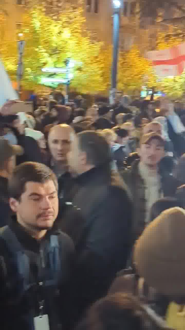 Los manifestantes vuelven a recuperar la zona cercana al edificio de la Universidad Estatal de Tbilisi, donde esta mañana tuvo lugar la dispersión policial. Nini Gabritchidze/Civil.ge