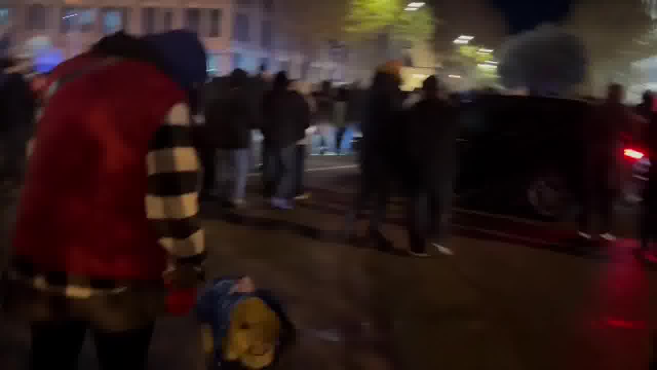 Protesters started marching towards the Georgian parliament building from the First Republic Square