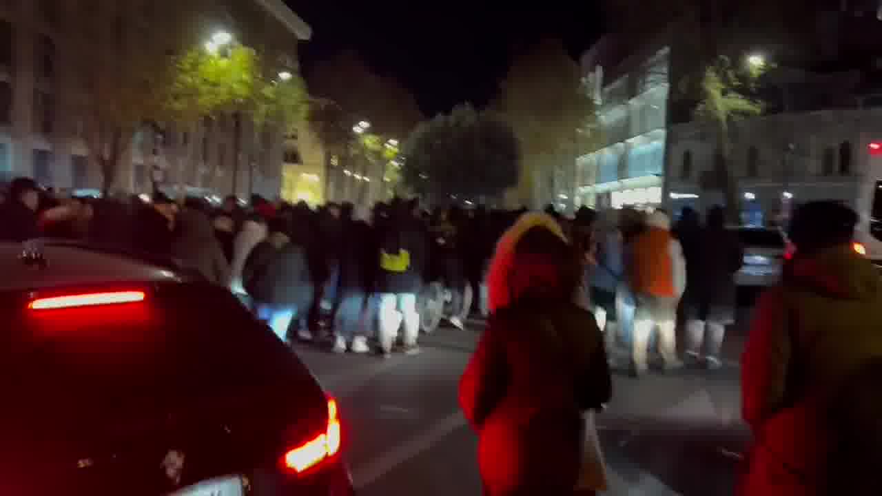 Protesters started marching towards the Georgian parliament building from the First Republic Square