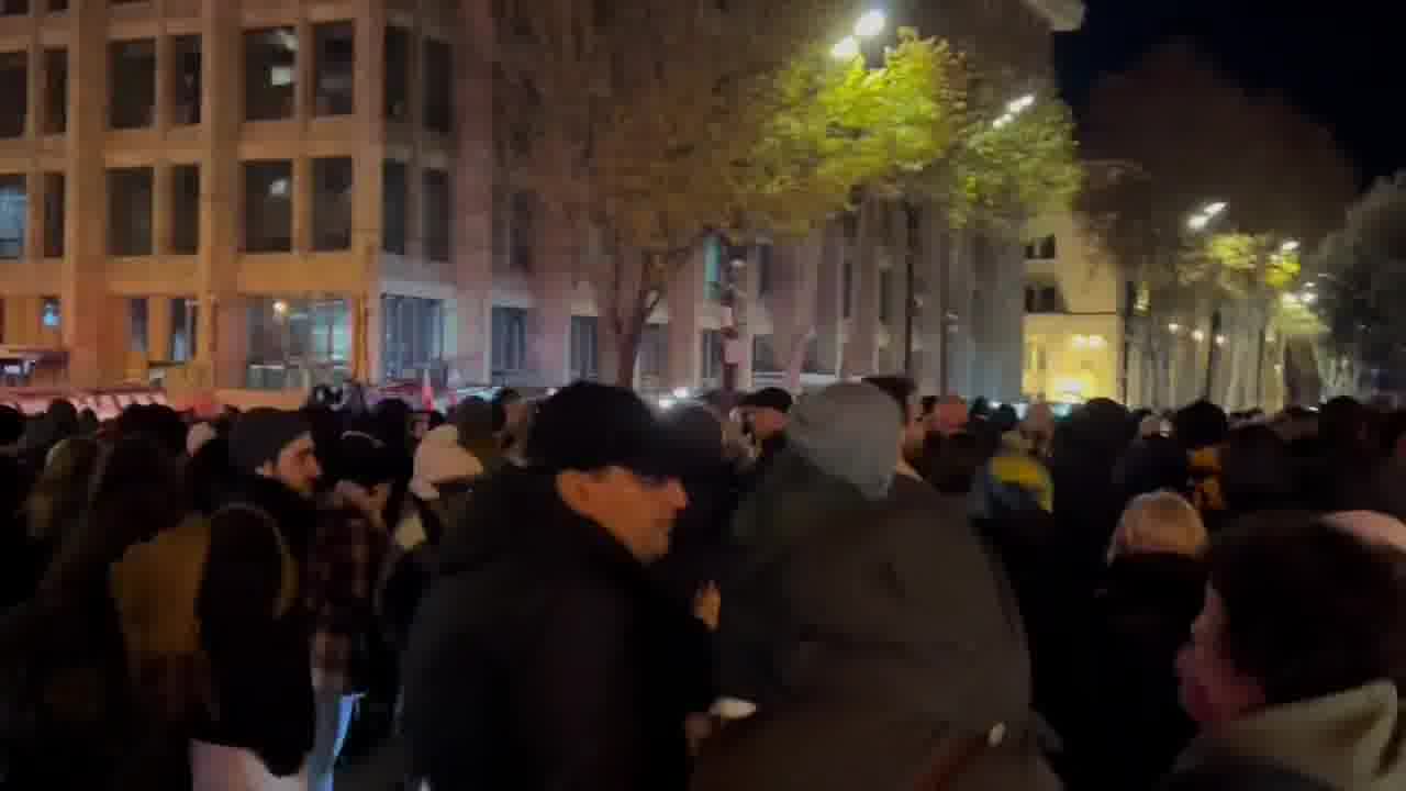 Protesters started marching towards the Georgian parliament building from the First Republic Square