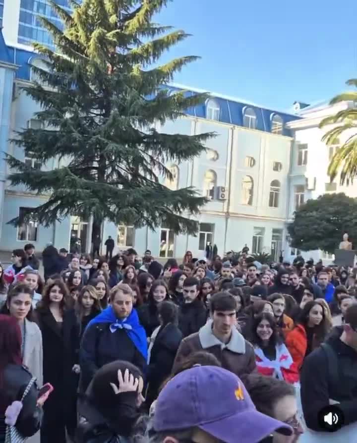 Batumi State University students go on strike. Both the Batumi protests and the police presence there are larger than ever