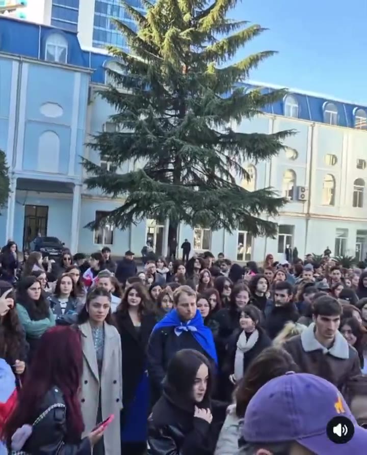 Batumi State University students go on strike. Both the Batumi protests and the police presence there are larger than ever