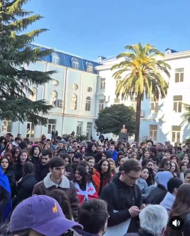 Batumi State University students go on strike. Both the Batumi protests and the police presence there are larger than ever