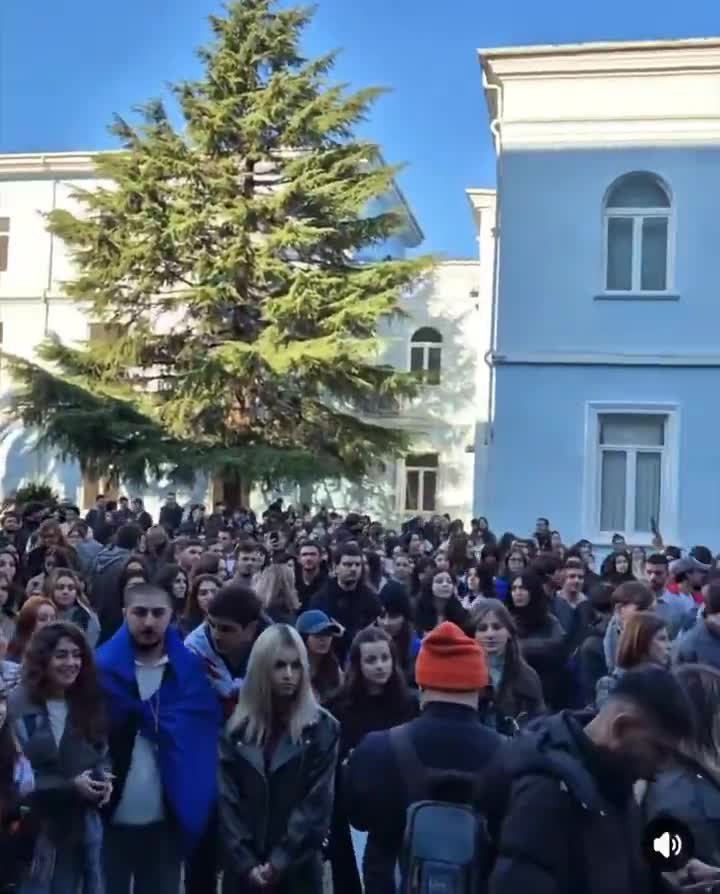 Batumi State University students go on strike. Both the Batumi protests and the police presence there are larger than ever