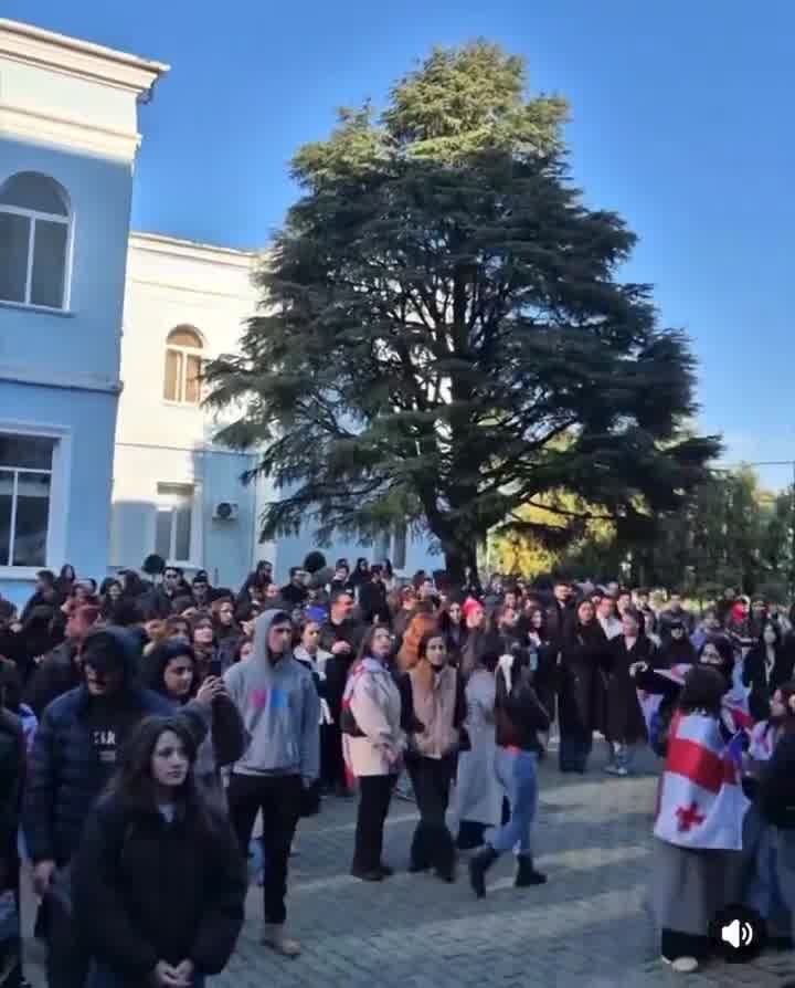 Batumi State University students go on strike. Both the Batumi protests and the police presence there are larger than ever