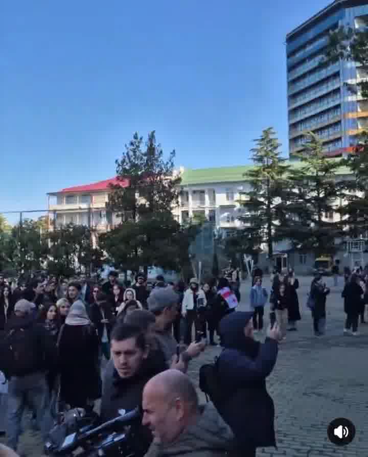 Batumi State University students go on strike. Both the Batumi protests and the police presence there are larger than ever