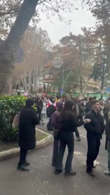 Tbilisi university students marching on Chavchavadze avenue