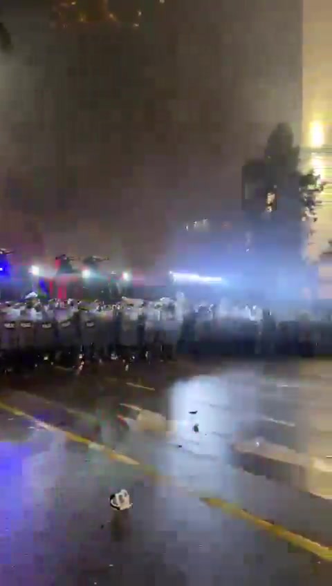 Special forces have just dispersed protesters from area in front of Parliament, using water cannons and tear gas canisters, and arrested some. They are now on Rustaveli Avenue, apparently preparing for further dispersal. Protesters moved towards Republic Square