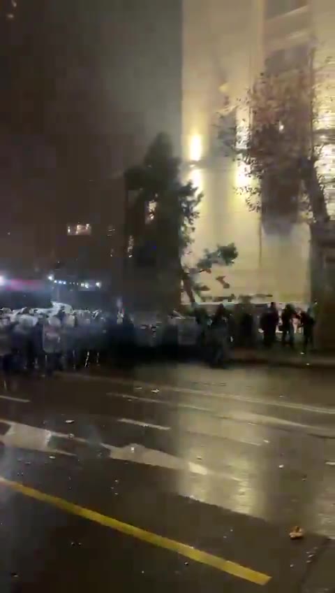 Special forces have just dispersed protesters from area in front of Parliament, using water cannons and tear gas canisters, and arrested some. They are now on Rustaveli Avenue, apparently preparing for further dispersal. Protesters moved towards Republic Square