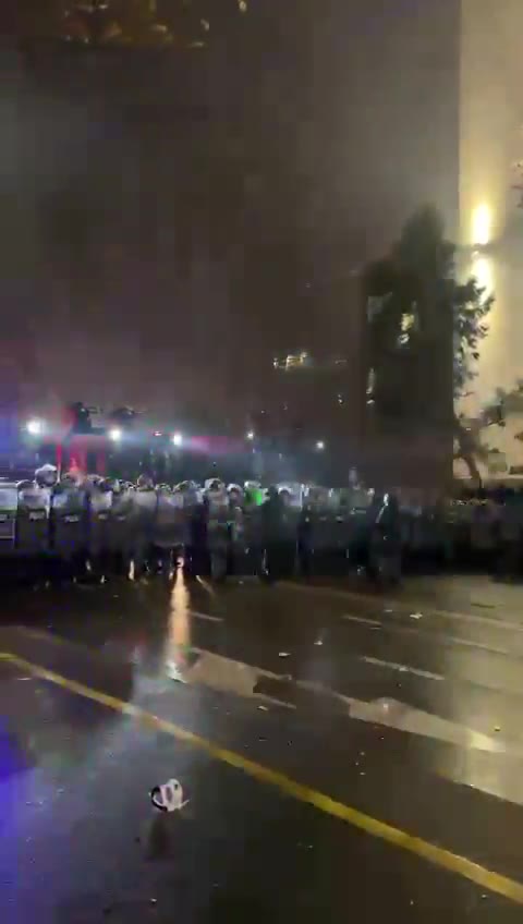 Special forces have just dispersed protesters from area in front of Parliament, using water cannons and tear gas canisters, and arrested some. They are now on Rustaveli Avenue, apparently preparing for further dispersal. Protesters moved towards Republic Square