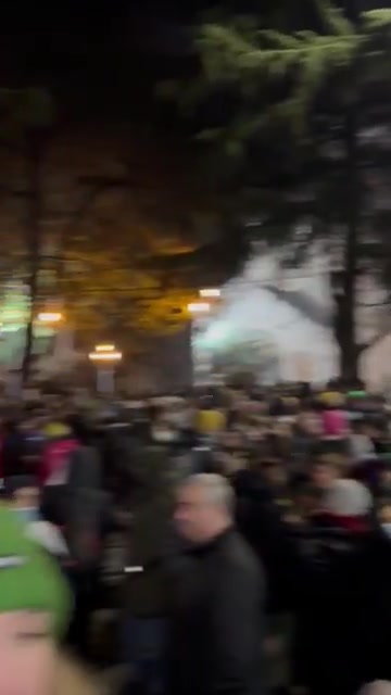 „Bidzina muss bestraft werden – Menschenmengen versammeln sich am 7. Tag der Proteste in Georgien auf der Rustaveli Avenue in Tiflis. Die Wut der Demonstranten ist umso größer, da die heutige Kundgebung auf eine Reihe von Festnahmen und Razzien gegen Aktivisten und Oppositionspolitiker folgt, die den ganzen Tag über stattfanden.