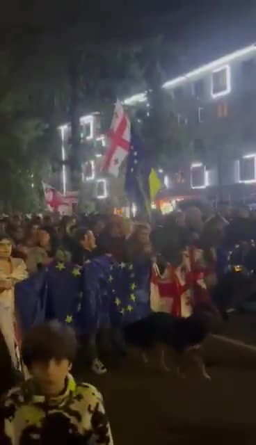 Ein dynamischer Protestmarsch heute in Zugdidi, einer zentral gelegenen Stadt in der westgeorgischen Region Samegrelo