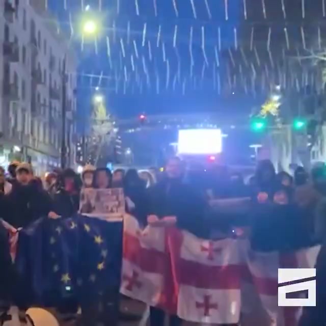 At 8 AM in Tbilisi, students are marching toward the Parliament building in protest the appointment of a puppet president. The process in the parliament starts in an hour.  