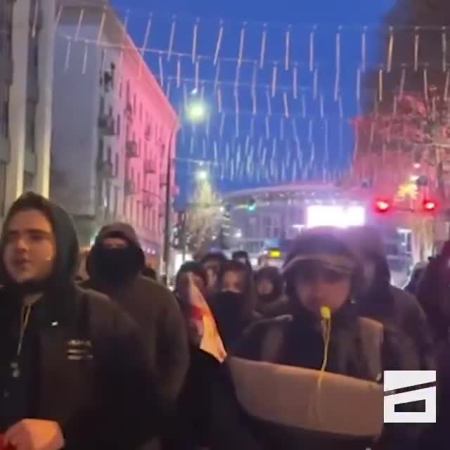 At 8 AM in Tbilisi, students are marching toward the Parliament building in protest the appointment of a puppet president. The process in the parliament starts in an hour.  