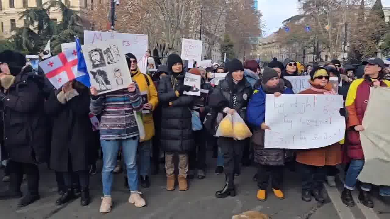 A Group Of Mothers Have Marched To The Georgian Parliament To Protest 