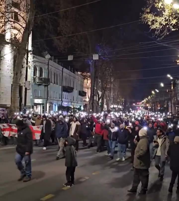 Protesters at Rustaveli avenue today