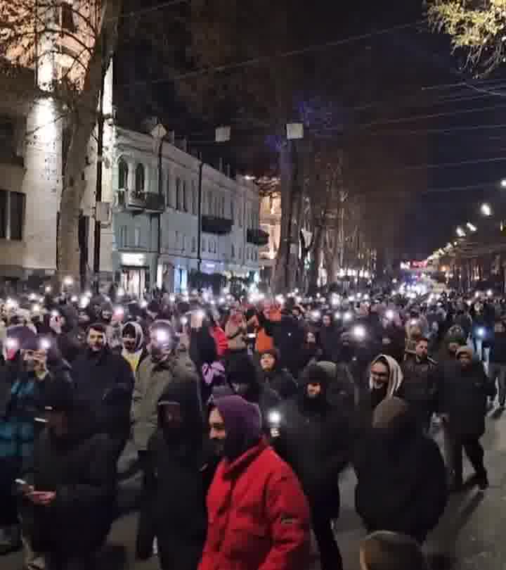 Protesters at Rustaveli avenue today