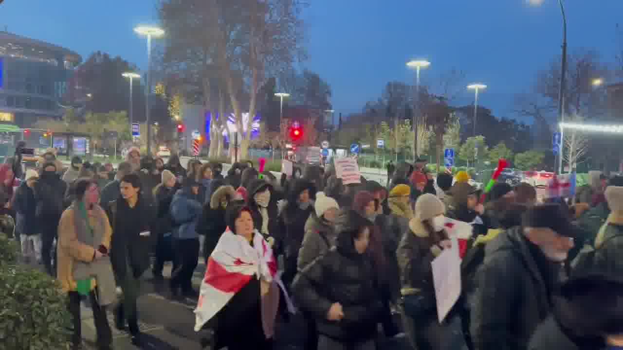 Election observers are marching on Rustaveli avenue: “Observers against the government. You can't fool us, we saw everything with our own eyes.”“We demand new elections,” their banner says