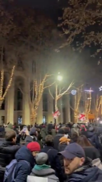 March of university community and march for Western education join on Chavchavadze Avenue in Tbilisi's Vake district on Day 20 of Georgia Protests  