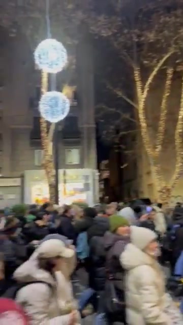 March of university community and march for Western education join on Chavchavadze Avenue in Tbilisi's Vake district on Day 20 of Georgia Protests  