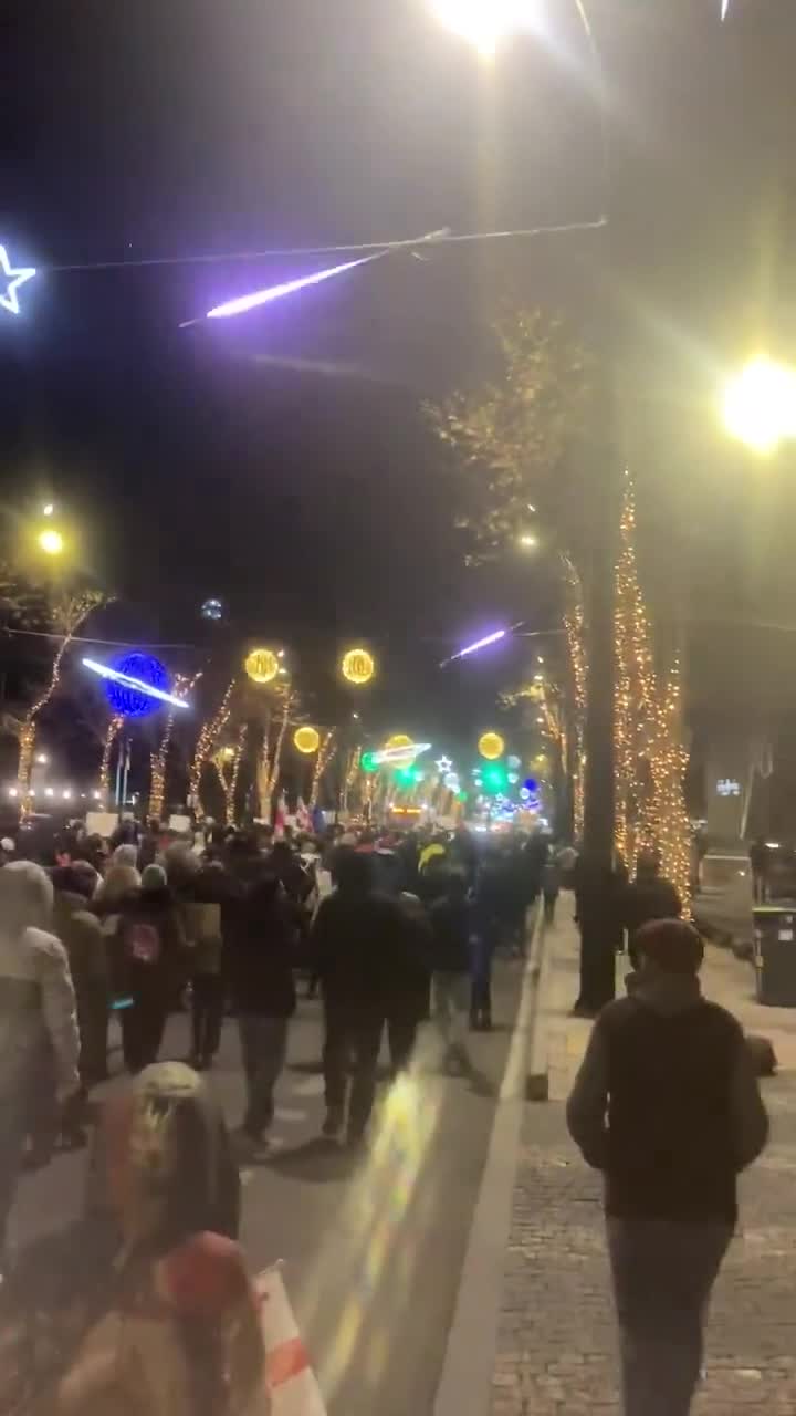 Tbilisi: “Rachvelians’ march” - those hailing from Racha region in western Georgia. walk to join protesters on Rustaveli avenue